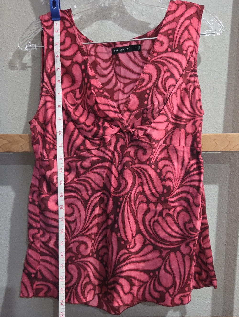 The Limited Pink Satin V-Neck Sleeveless Top